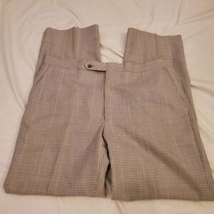 Vintage SANSaBELT a JAYMAR Slack. 1970's, Tan/Gray Plaid, Trouser Pant -Mens Siz